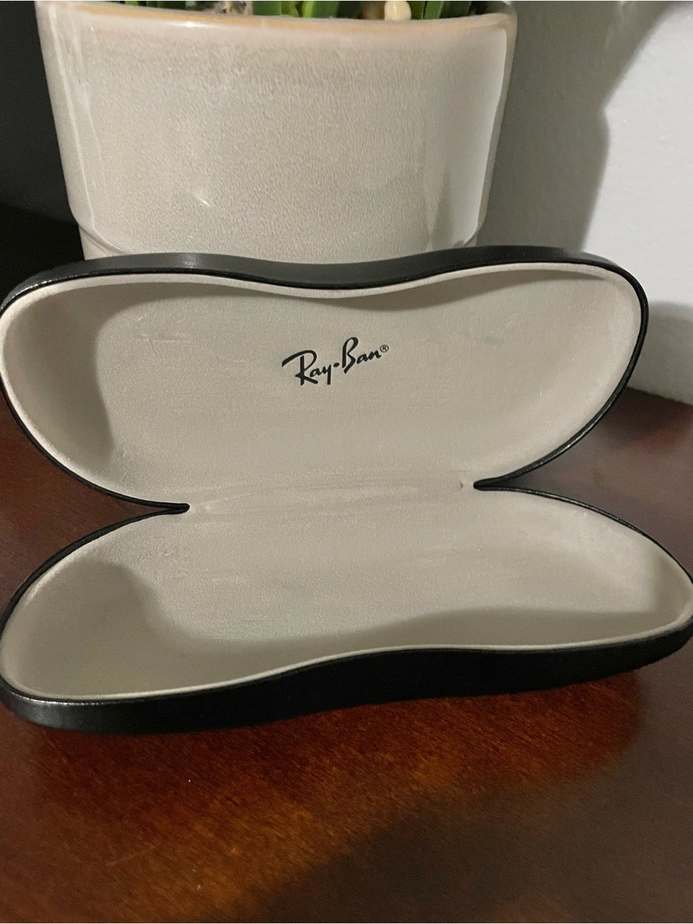 Ray-Ban Black Sunglasses Case with Cream Interior